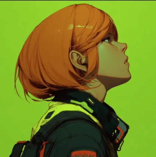 Acid-Green Anime Profile – AI image example