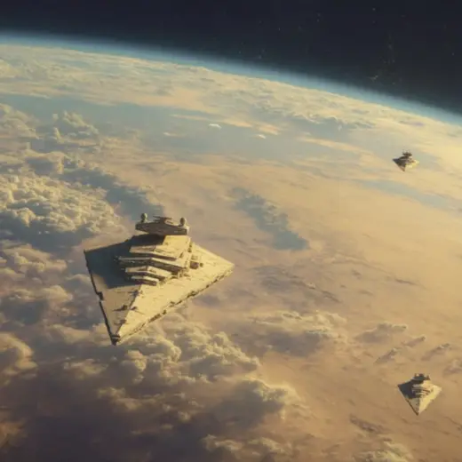 Fleet Above the Planet – AI image example