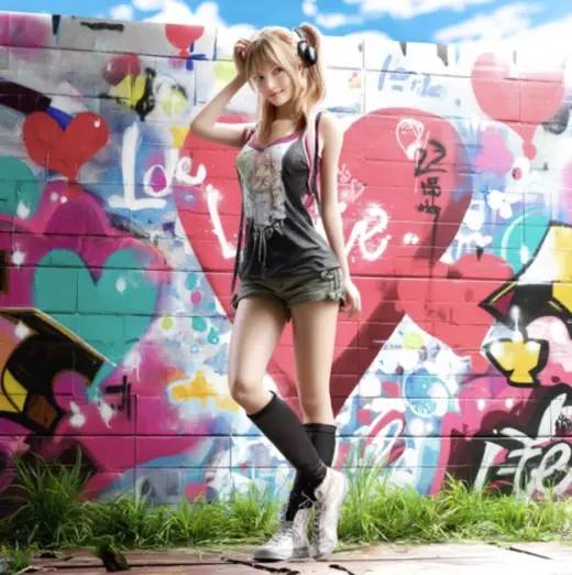 Graffiti Wall Dance Step – AI image example