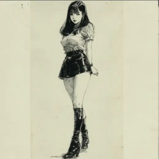 Pencil Sketch Girl – AI image example
