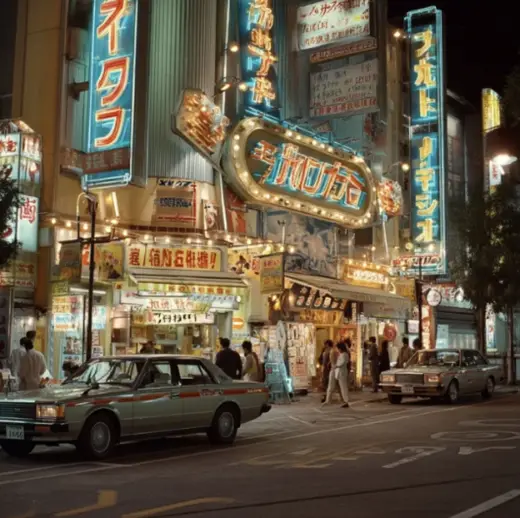 Retro Neon Street – AI image example